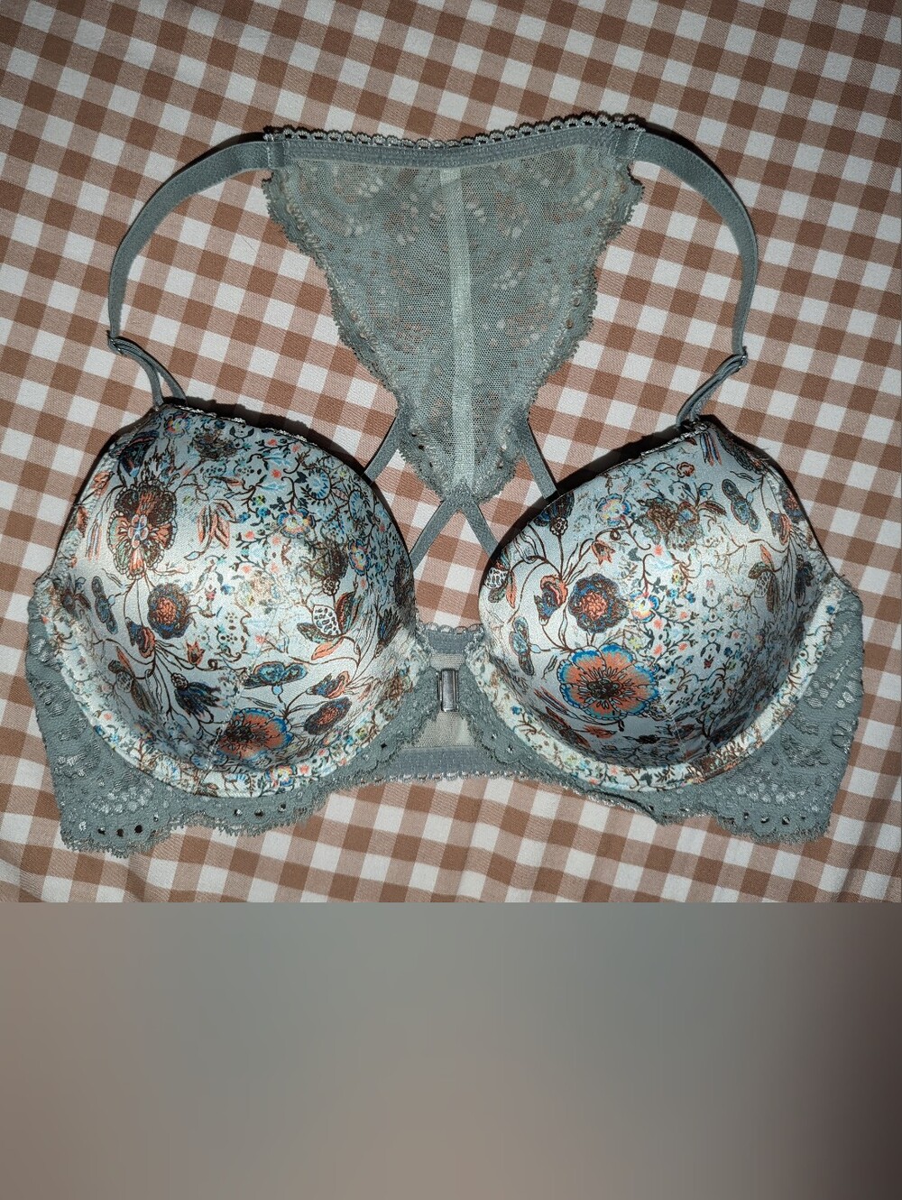 Victoria's Secret Dream Angels Push-up Front Closure Floral Sage | 34C
